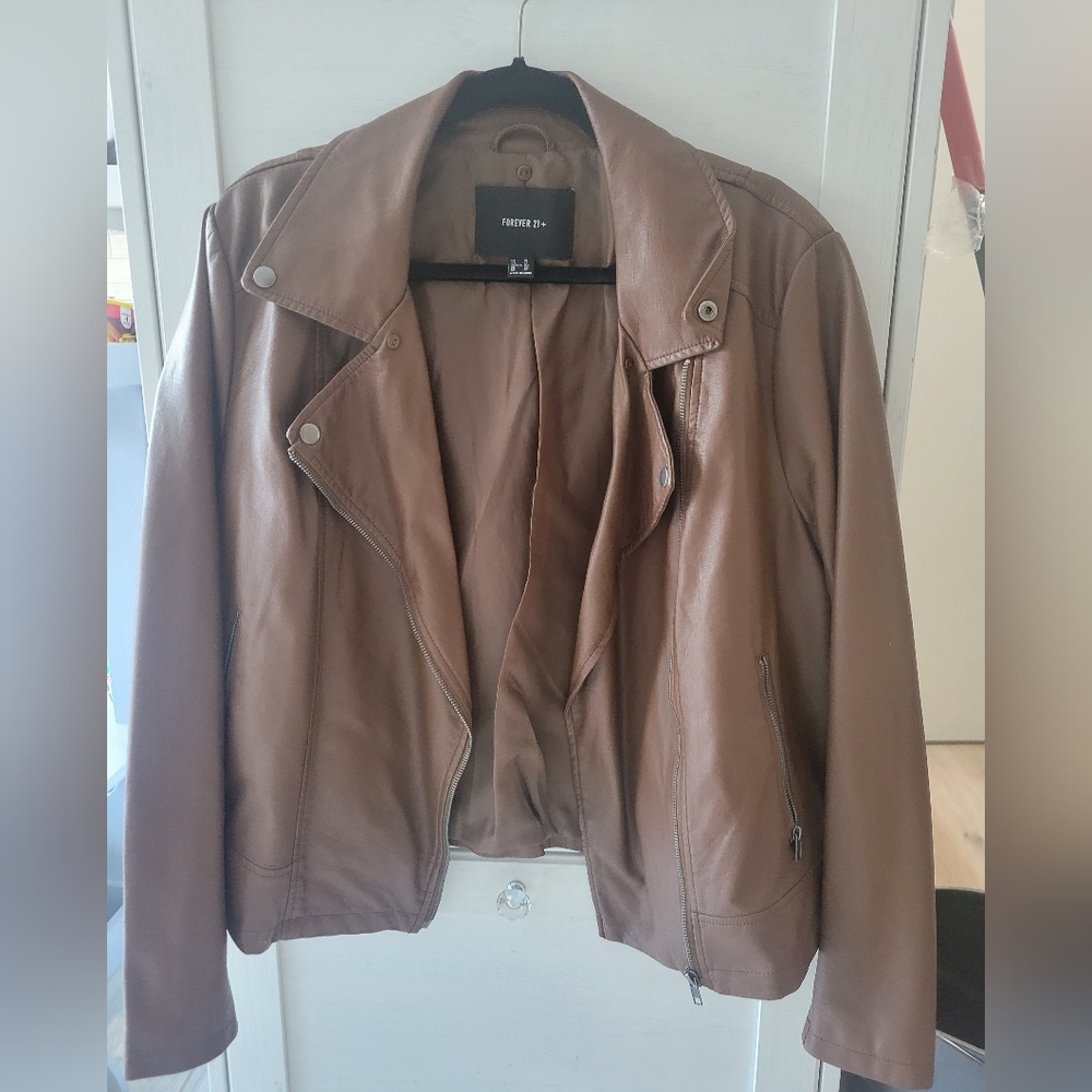 Brown leather jacket